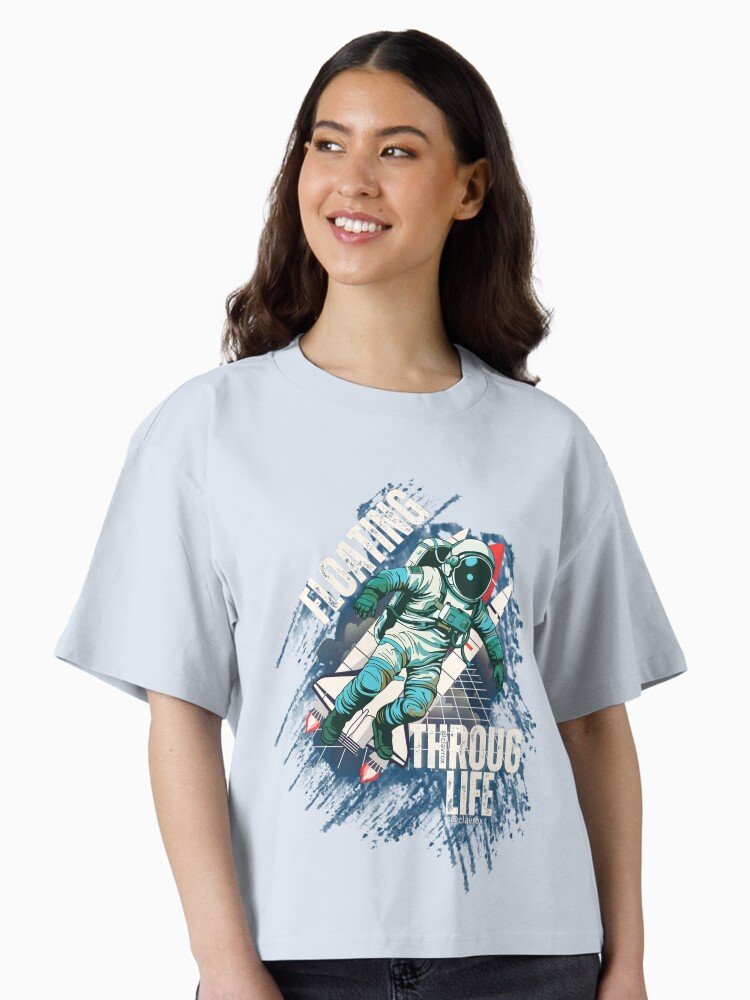 Lost in Space Astronaut T-Shirt | Out of This World Spaceman Graphic Tee Boxy T-Shirt - Image 5