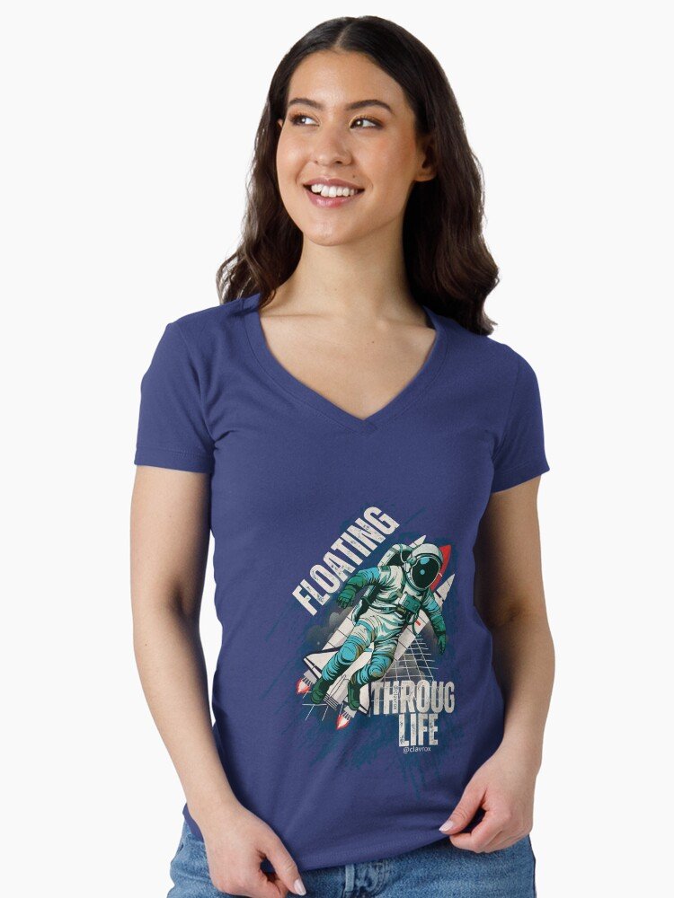 Lost in Space Astronaut T-Shirt | Out of This World Spaceman Graphic Tee Boxy T-Shirt - Image 2