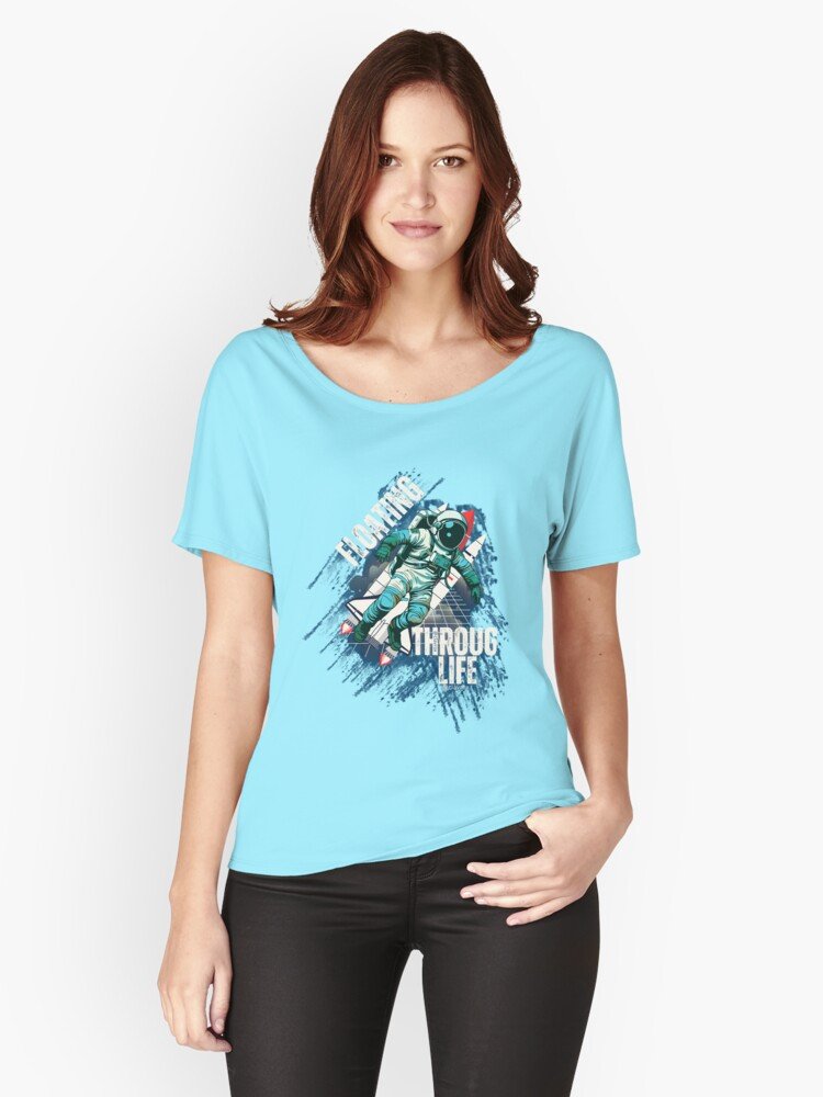 Lost in Space Astronaut T-Shirt | Out of This World Spaceman Graphic Tee Boxy T-Shirt - Image 3
